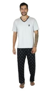 PIJAMA MANGA CURTA C/ CALÇA COMPRIDA - SUEDE